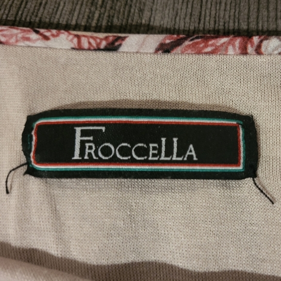 Froccella Elegant Coral Print Women's Top - Picture 2 of 6